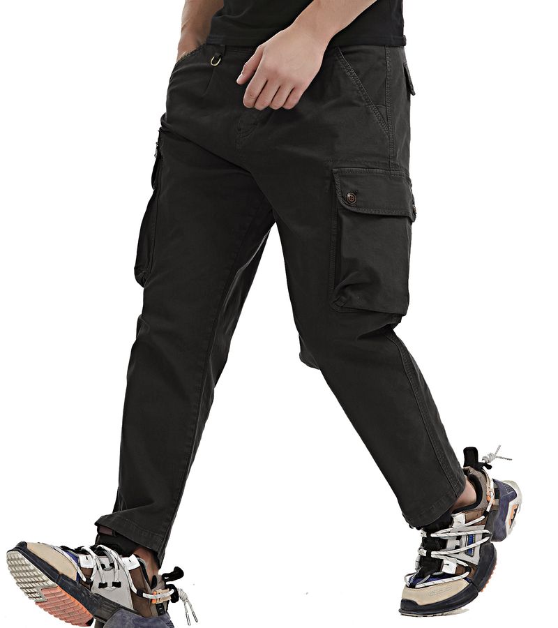 Moške plus size cargo hlače, casual hlače, dolge hlače, hlače z več vrečkami_voghion.com