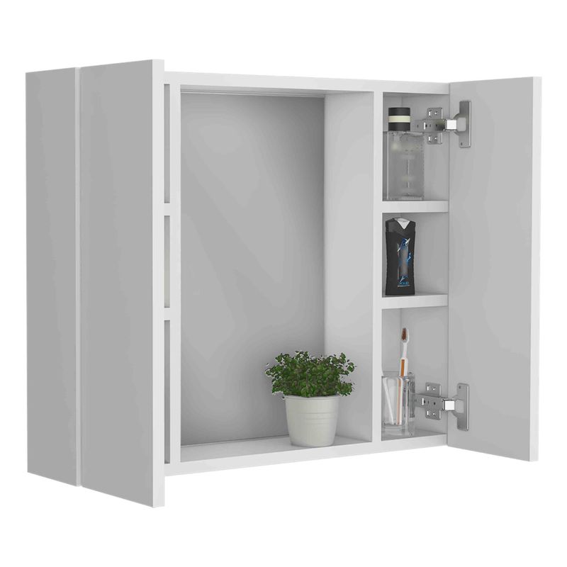 Artemisa Medicine Cabinet, Double Door, Mirror, One External Shelf -White_voghion.com
