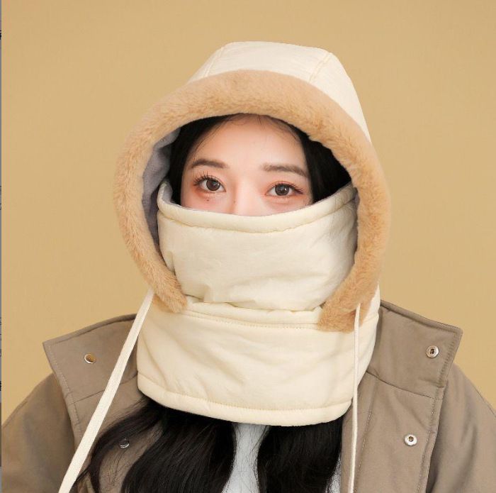 Scaldacollo antivento invernale antivento con fodera in pile Lei Feng, maschera per il viso spessa e antifreddo, integrato per ciclismo all'aperto_voghion.com