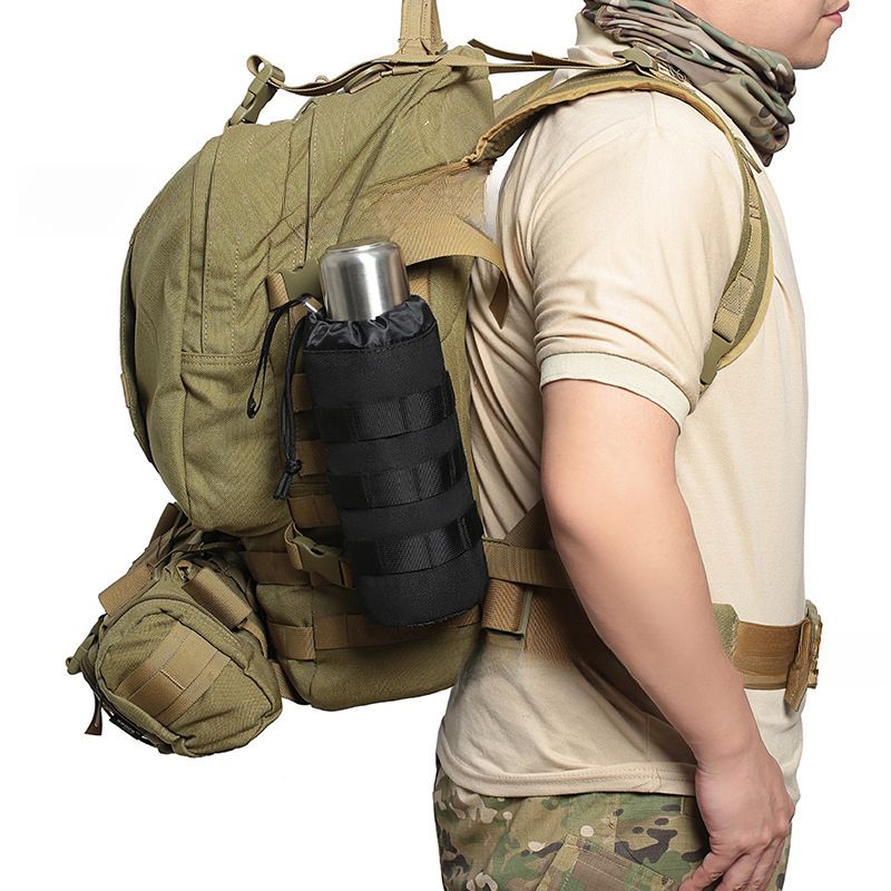 Portabicchieri portatile tattico mimetico con coulisse in rete per sport, può contenere grandi bottiglie d'acqua, borsa da esterno_voghion.com