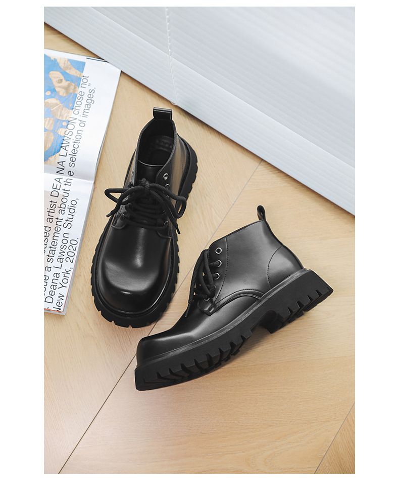 Botas Martin masculinas de cano alto, casuais para caminhada, cano médio, de couro, botas masculinas para ferramentas_voghion.com