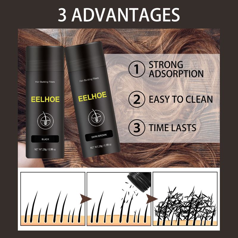 Fibra EELHOE con polvere riempitiva per l'attaccatura dei capelli, copertura superiore dei capelli densa, polvere soffice sparsa e carnosa_voghion.com