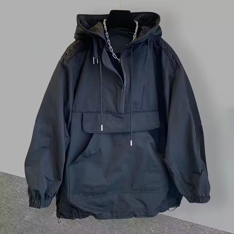 Giacca a vento Chaolun stile americano con mezza cerniera, antivento, impermeabile, da uomo, da lavoro, primaverile e autunnale_voghion.com