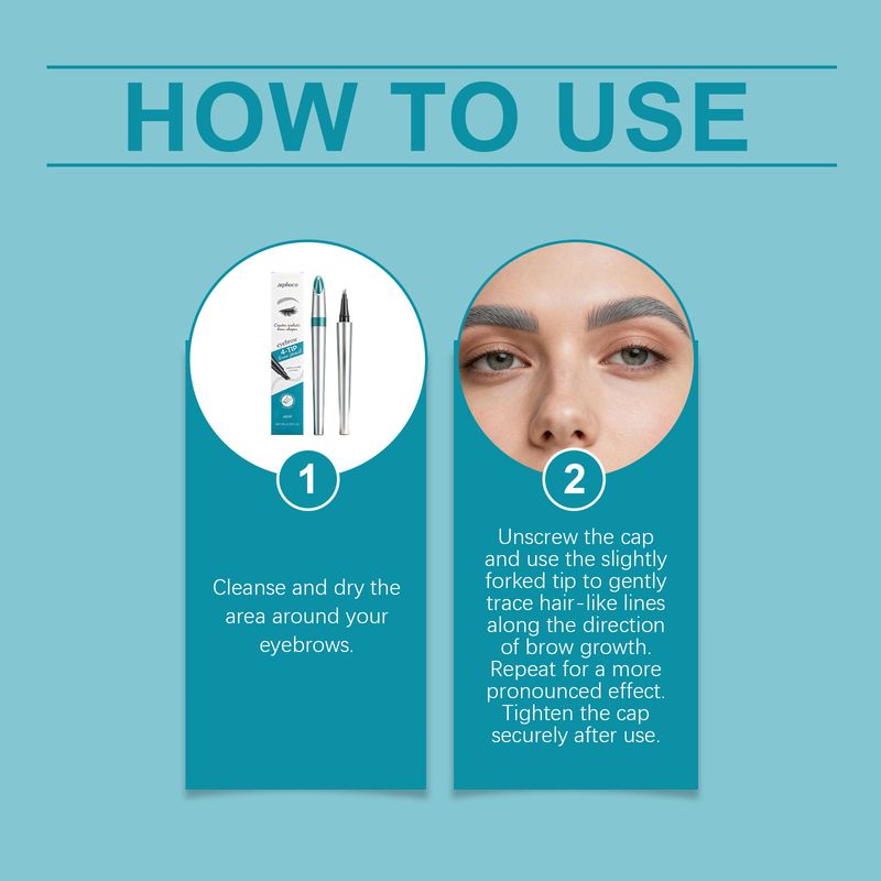 Zephoco Gray Smudge-Proof Four-Prong Eyebrow Pencil, Three-Dimensional Color, Smudge-Free, Natural Coloring, Suitable_voghion.com