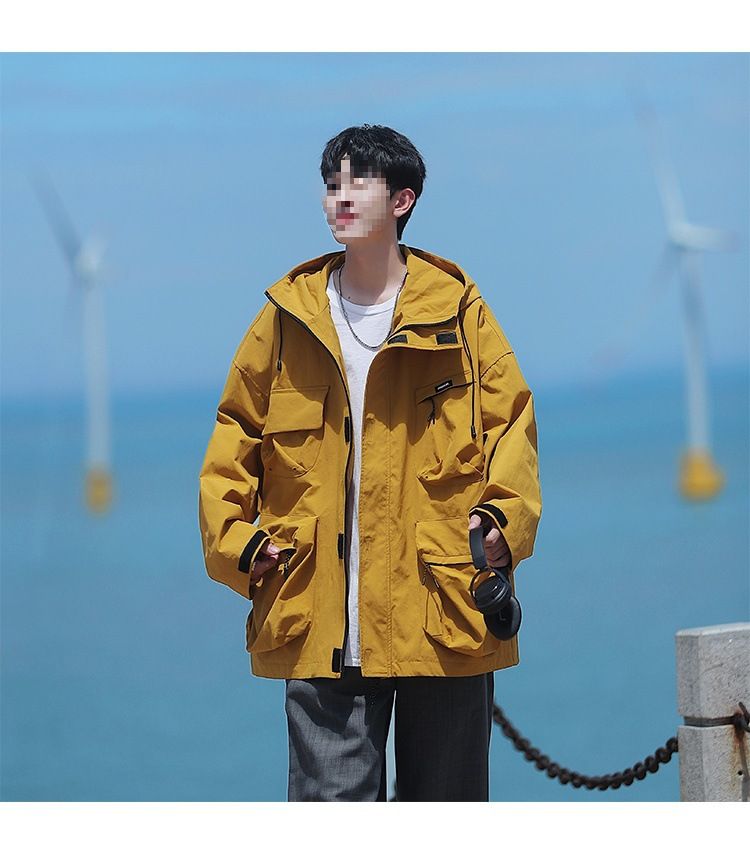 Military green mountain style functional assault suit men's spring hooded windproond waterproof vintage work jacket_voghion.com