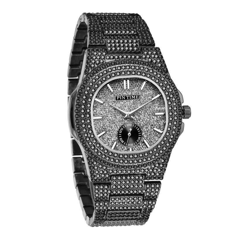 Elegante Quarzuhr für Damen mit Kalender und Diamantakzenten, Edelstahlarmband, wasserdicht für den täglichen Gebrauch_voghion.com