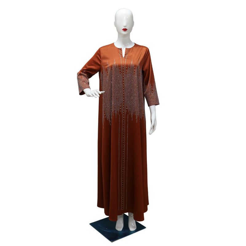 XQY500247 Vestido muçulmano marroquino com rosto forjado para o Oriente Médio, vestido árabe de Dubai, vestido de noite luxuoso e moderno com diamantes_voghion.com