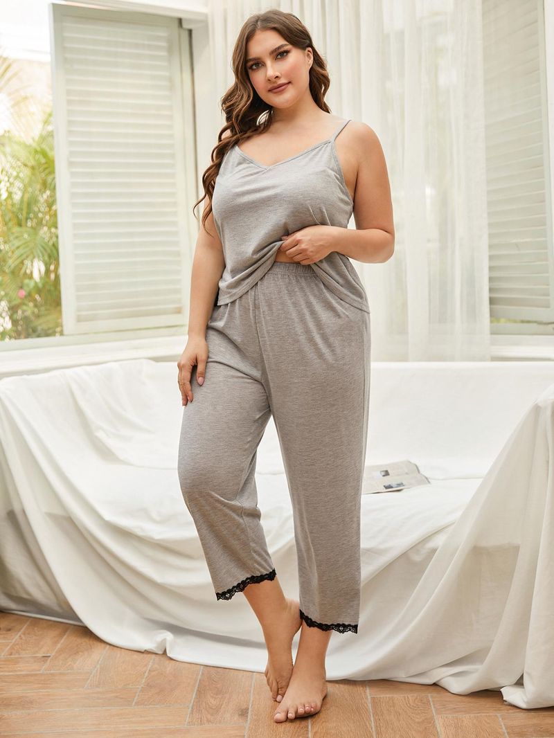 Plus Size Camisole Nightdress For Women Summer 100kg Fat MM Two-Piece Homewear Pajamas_voghion.com