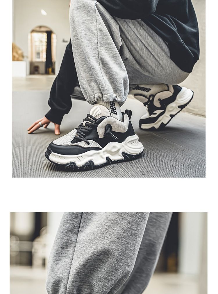 Scarpe sportive alla moda e alla moda per papà, con suola spessa, per studenti casual autunnali, con elastico in corda per adolescenti,_voghion.com