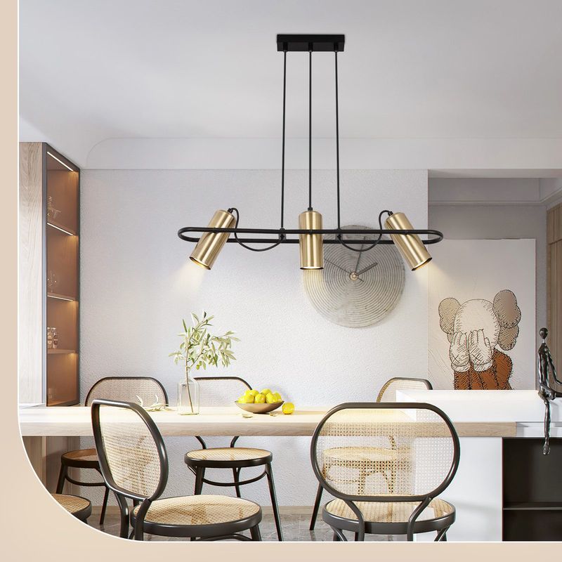 Glitzerlife Pendelleuchte 3 Flammig Hängelampe Vintage - Esszimmerlampe Gold Hängeleuchte Industrial Design GU10 Hängend Wohnzimmer Für Esszimmer Küche Bar_voghion.com