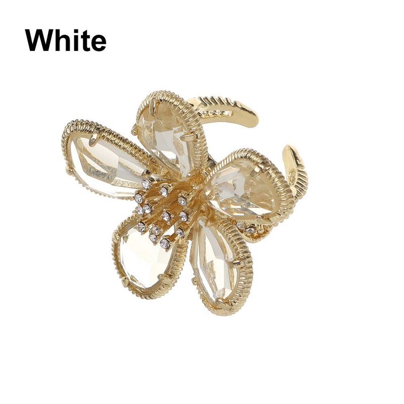 2025 Damesmode Verstelbare grote bloemkristallen ring, trouwsieraden_voghion.com