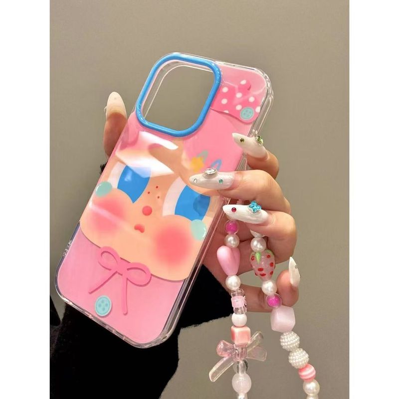 TechGlobe Cartoon Polka Dot Button Hat Star Hair Clip Cute Crying Baby Suitable For I iPhone 16 Pro Max 15 Phone Case_voghion.com