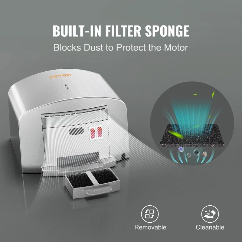 Automatic Commercial Low Sponge N Filter 1400W Warm Hand And BuiltIn Hand Blower Heavy And Duty ABS 120V Dryer High Wind Speed_voghion.com