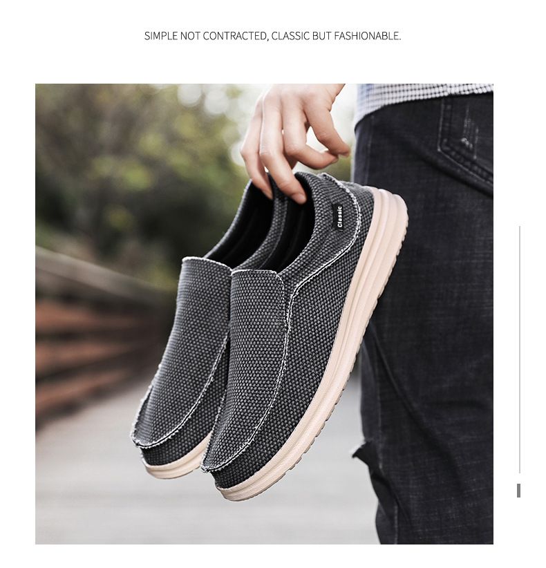 New Loafers Casual Men's Flat Canvas Shoes Ultra-Light Large Size Slip-On_voghion.com