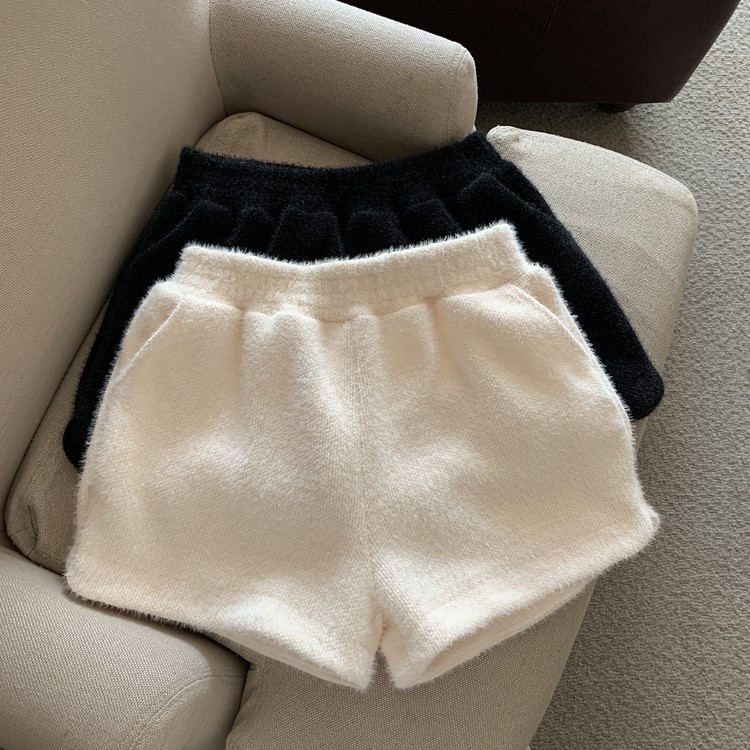 Nerz-Samthosen für Damen, lockere Hottie-Hosen in A-Linie mit weitem Bein, hoch taillierte gerade Shorts, Stiefelhosen, Freizeithosen für Oberbekleidung_voghion.com