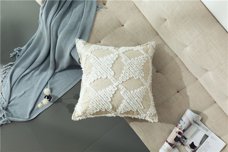 Housse de coussin de canapé à motif géométrique tridimensionnel de style européen et américain, housse de coussin de canapé de chambre modèle nordique_voghion.com