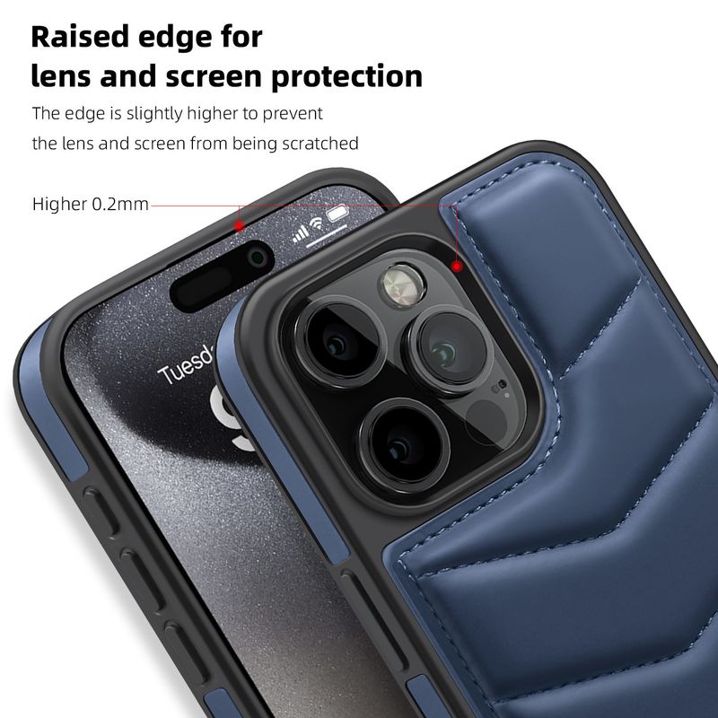 Custodia magnetica in pelle premium per iPhone 16/15/14 - Custodia portafoglio business con supporto nascosto e protezione RFID_voghion.com