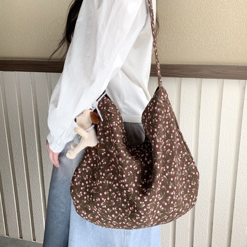 Canvas Women, Tote Bag, Large Capacity, Summer, Crossbody, 2025 New Versatile Shoulder Bag For Class And Commute_voghion.com