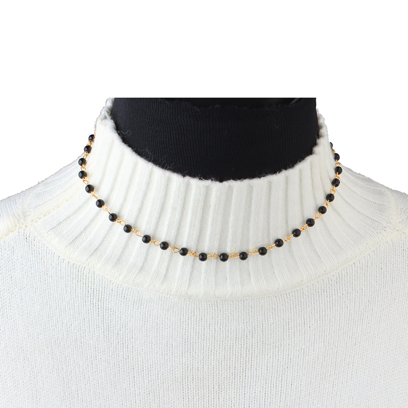 Personalisierte einfache Perlen Accessoires Mode Schlüsselbein Kette Grenzüberschreitende Damen Halskette_voghion.com