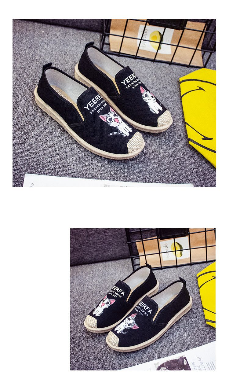 Primavera ed estate Vecchia stoffa di Pechino Studentessa Versione coreana Tela Traspirante Casual Bambini Calci Pigri Singoli_voghion.com