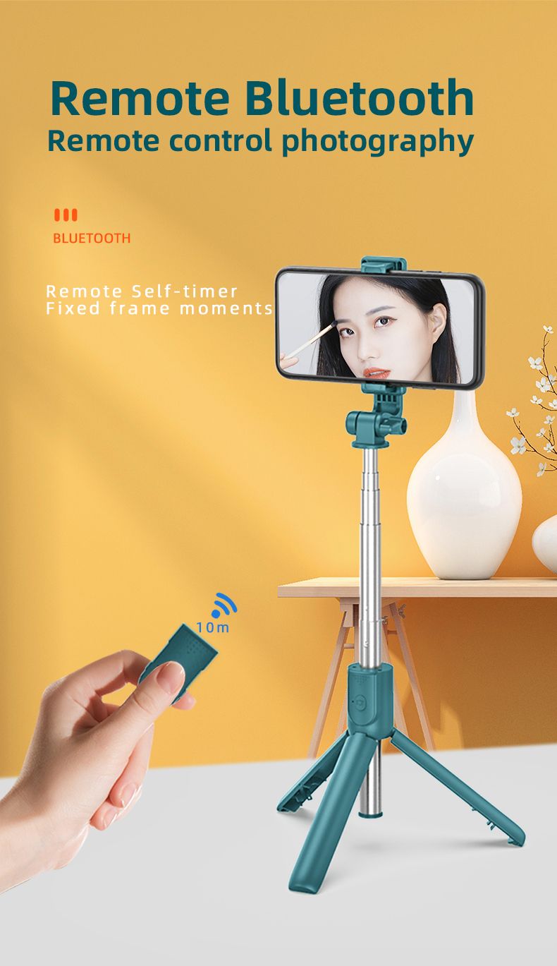 Music Festival Flexible 3 in 1 bluetooths tripod mini handheld selfie stick telescopic fill lamp_voghion.com
