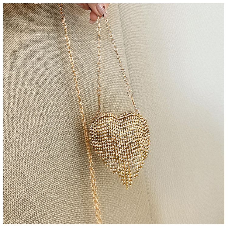 Neue Promi-Mini-Herzform Mode Diamant Perle Mini Geldbörse Abendtasche Kette Tasche_voghion.com