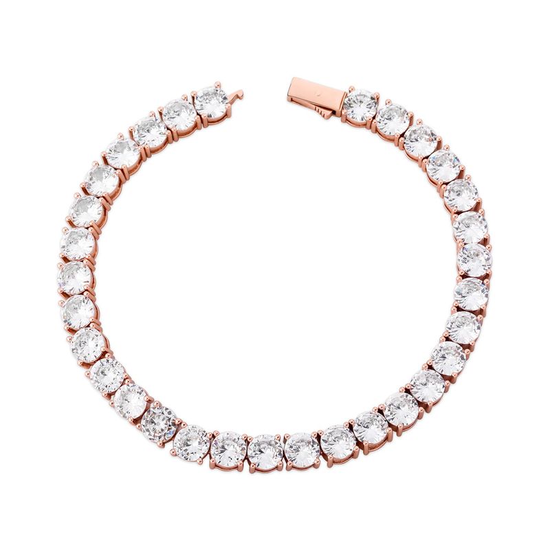 Herren- und Damenschmuck Hip-Hop-Tenniskette mit Federverschluss, 3–6 mm breit, einreihige Halskette mit Zirkonia-Mikropflaster in Gold, Silber und Roségold_voghion.com