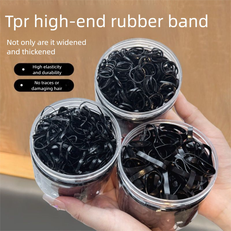 Elastic Bands Women, Thickened And Durable, Disposable High Elasticity Black Rubber Bands, Hair Ties For Adults_voghion.com
