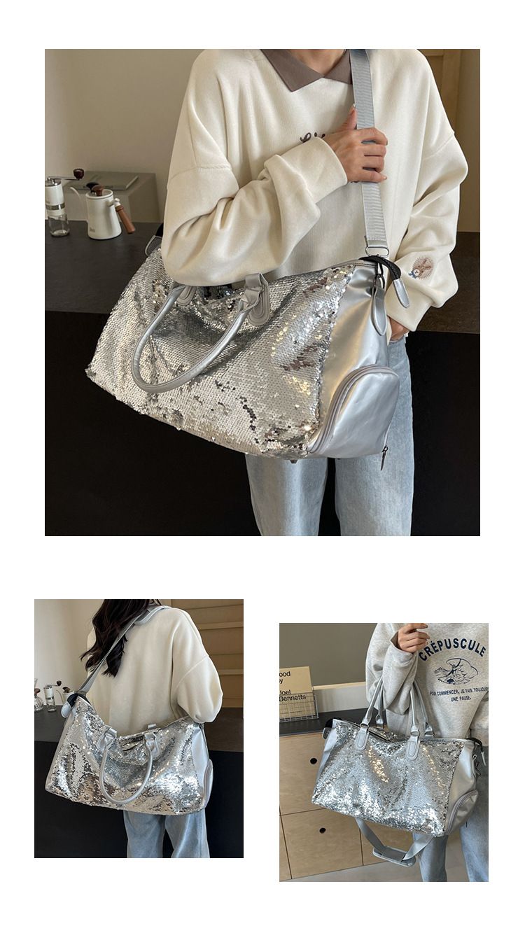 Borsa da viaggio estiva di grande capacità, nuova moda, alta qualità, separazione tra asciutto e bagnato, paillettes, borsa a tracolla portatile per brevi distanze_voghion.com