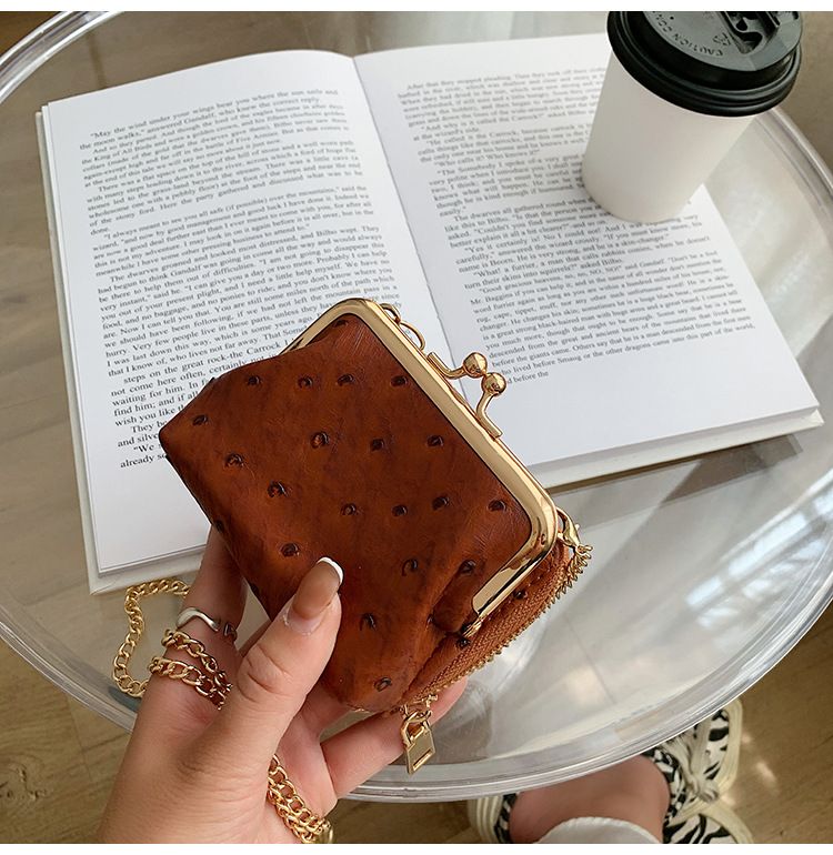 Torebka damska na jedno ramię, wzór strusia, mała torebka typu crossbody, tekstura popularna_voghion.com