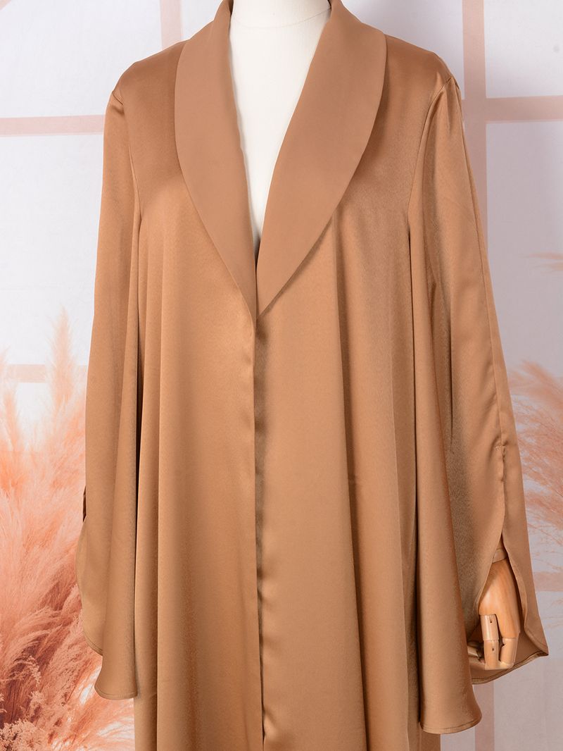 Damkläder Stor Gunga Enfärgad Cardigan Robe Klänning Hon_voghion.com