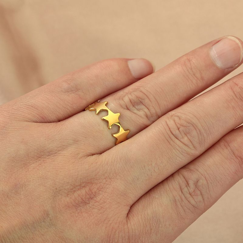 Pronto Stock Acciaio Inossidabile Aperto Regolabile Stella Anelli Donne Boemia Gioielli Impilabile Anello Bague_voghion.com