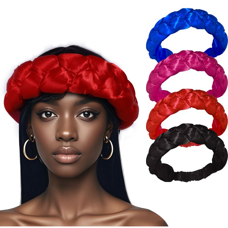 Neue afrikanische heißer Verkauf reine Farbe übertrieben dekorative Schwamm Blume Zopf Stirnband Stirnband_voghion.com