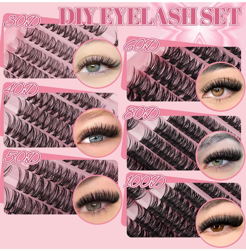 False Eyelashes Hot Melt False Eyelashes 300 Clusters 8 16mm Segmented Eyelashes Thick Curled Stage Makeup False Eyelashes_voghion.com