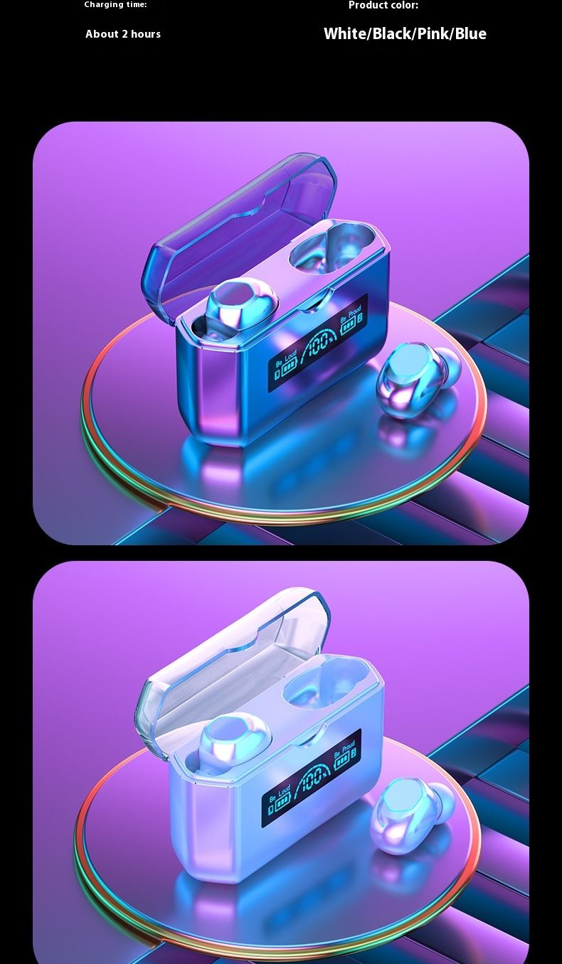 New Private Model M19 Wireless Bluetooth TWS Mini In Ear Esports Noise Reduction Intelligent Digital Display Earphone_voghion.com