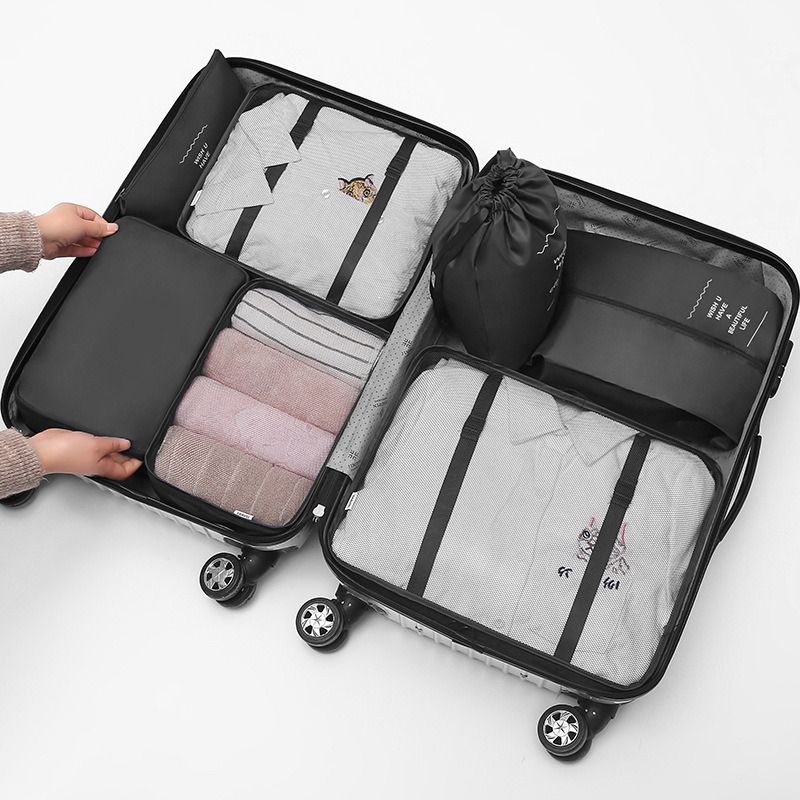 7-Piece Waterproof Travel Organizer Set - Large Capacity Packing Cubes For Clothes Shoes & Electronics (Compression Multi-Purpose Durable Foldable)_voghion.com