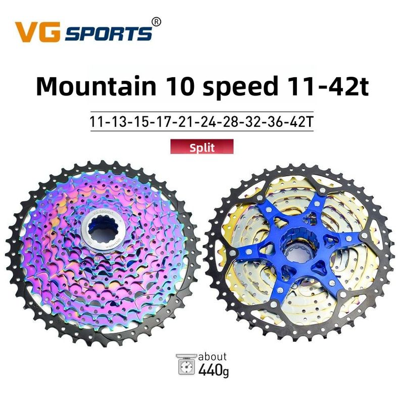 VG SPORTS 8/9/10/11/12 Geschwindigkeit Leichte bunte Mountainbike-Kassette geteiltes Schwungrad_voghion.com