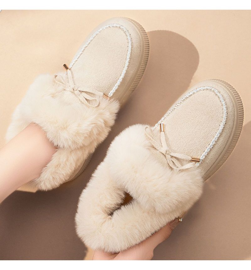 ShoeGlobe Stivali da neve alla moda con fiocco, caldi e comodi, da donna, in cotone, resistenti al freddo, spessi e pelosi_voghion.com