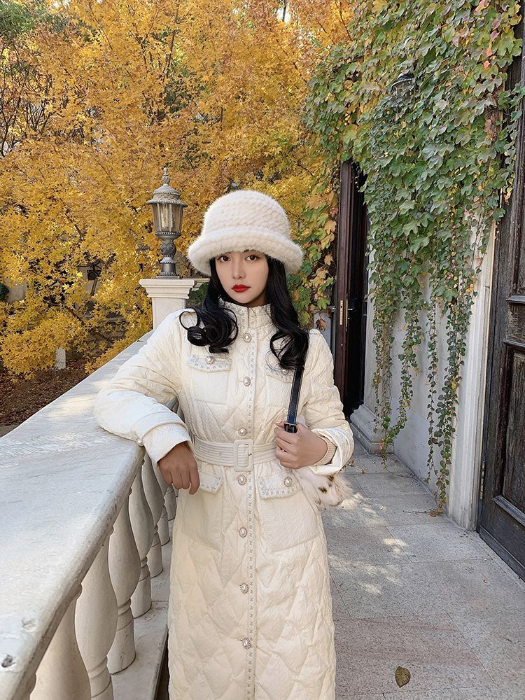 Xiaoxiangfeng Down For Women's Autumn And 2023 New Korean Version Slim Fit Knee Length Cotton Jacket Winter Coat_voghion.com