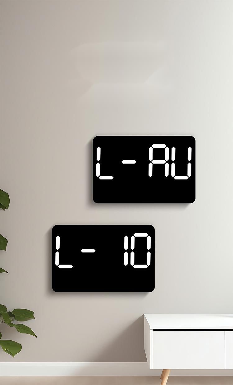 Nowy cyfrowy elektroniczny zegar ścienny LED z alarmem do salonu, prosty, tygodniowy, duży ekran, cichy 6652_voghion.com