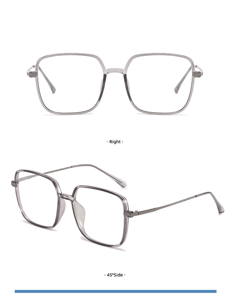 Μεταλλικά ανάμεικτα μεγάλα τετράγωνα γυαλιά με σκελετό επίπεδο καθρέφτη αντι-μπλε φως κατά της ακτινοβολίας άνδρες και γυναίκες_voghion.com