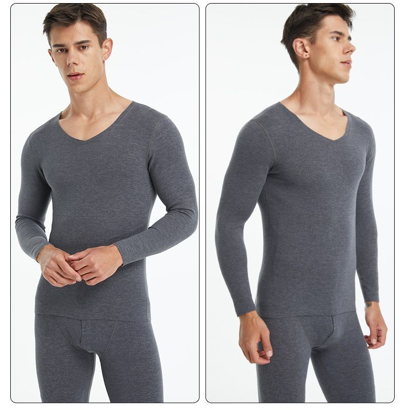 Me's Fleece-Lied Thickeed Brushed Thermal Patch Uderwear Wool Full Set Clothes Autum Pats Kee Pads Cold_voghion.com