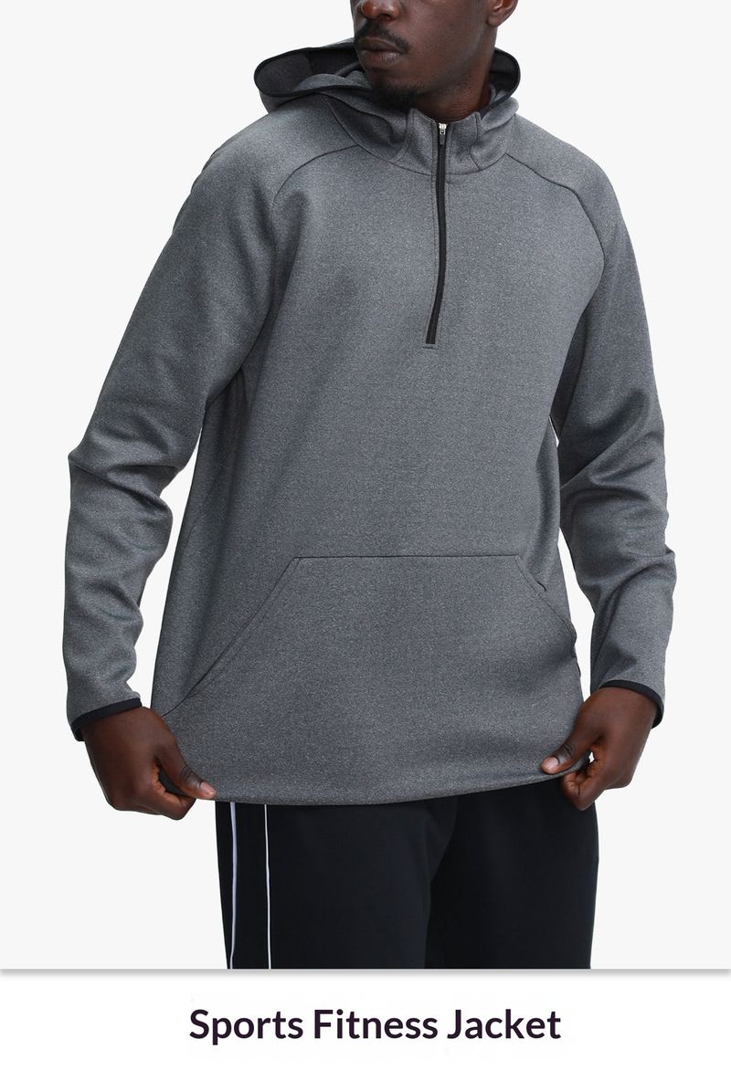 Surge Surge Surge Sports Men's Jacket Outdoor Running Training Quick-Drying Fitness Sweatshirt Hooded Loose Large Size_voghion.com