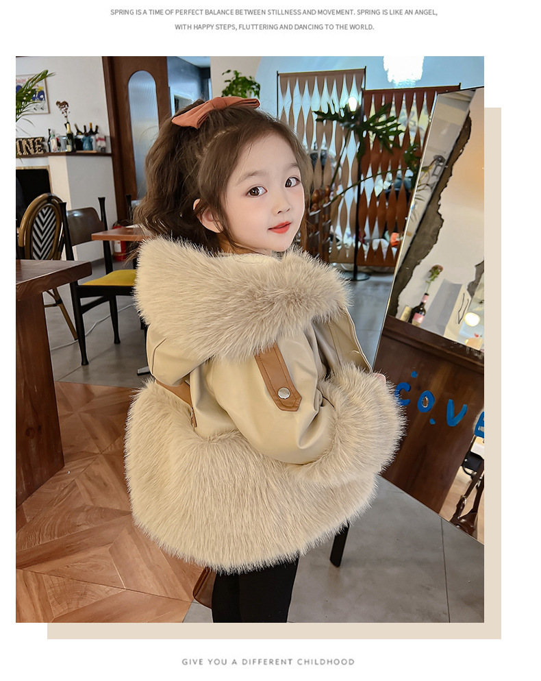 Mädchen Herbst und Winter Mantel Baby Winter Plus Fleece Pelz Kinder Top kleine Mädchen Pelz_voghion.com