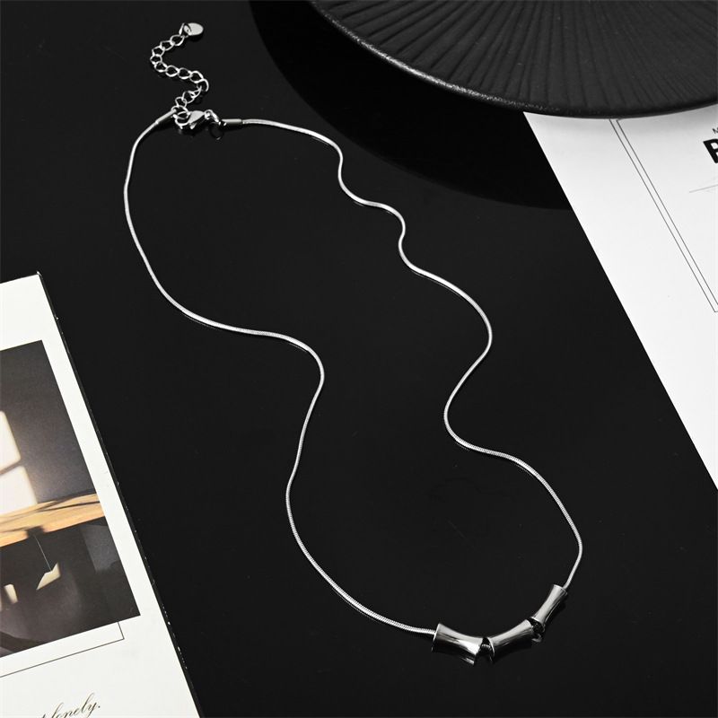 Collana con ciondolo a forma di nodo di bambù, piccola, di alta qualità, per maglioni da uomo, semplici e alla moda._voghion.com
