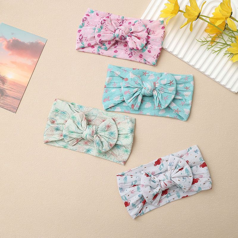 accessoires pour cheveux pour enfants bandeau élastique en nylon pour bébé avec nœud imprimé numérique européen et américain_voghion.com