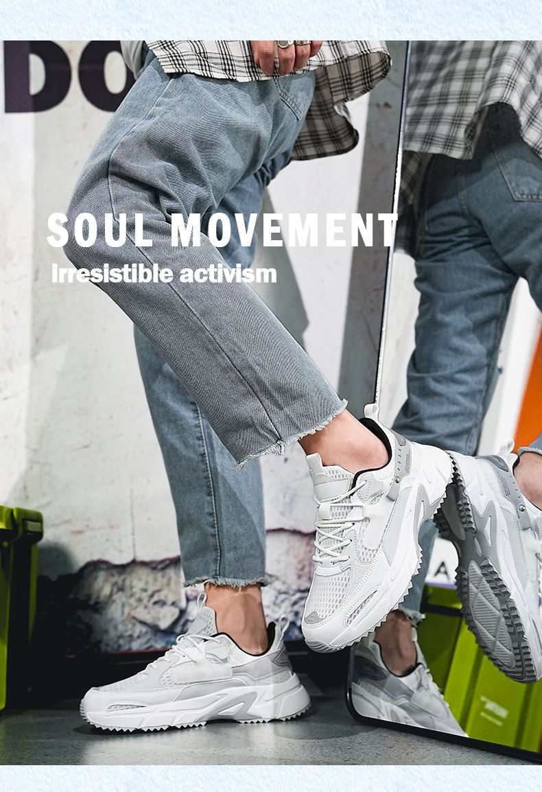 Men's ice silk mesh breathable sneakers Men's running shoes Student teen Daddy shoes_voghion.com
