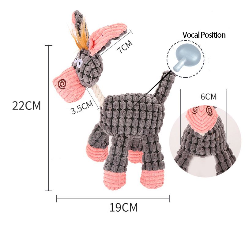 Spielzeug in Eselform für kleine und große Hunde, Katzen, quietschendes Plüschspielzeug, langlebiges, kaubares, süßes Spielzeug, Haustiertraining von PawParty Store_voghion.com