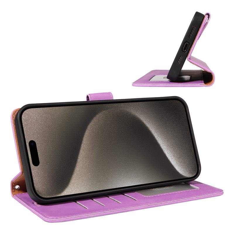 Gilt für iPhone 16 Handyhülle, Epple 14 Handy-Lederhülle, Diebstahlschutzbürste, Samsung S24 Flip Case, Xiaomi_voghion.com