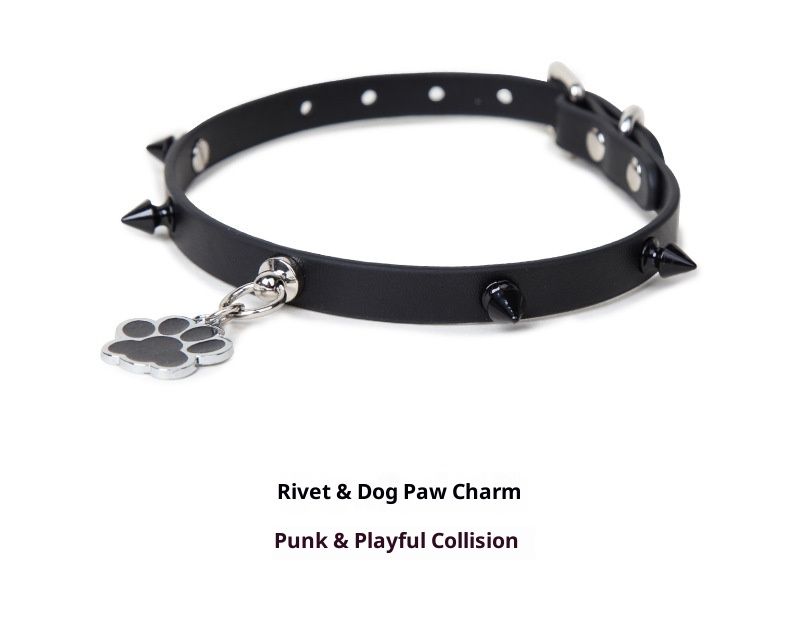 LuvBox SM Punk Dog Paw Tag Choker Collare da collo Guinzaglio Giocattoli sessuali per adulti Catena per clavicola_voghion.com